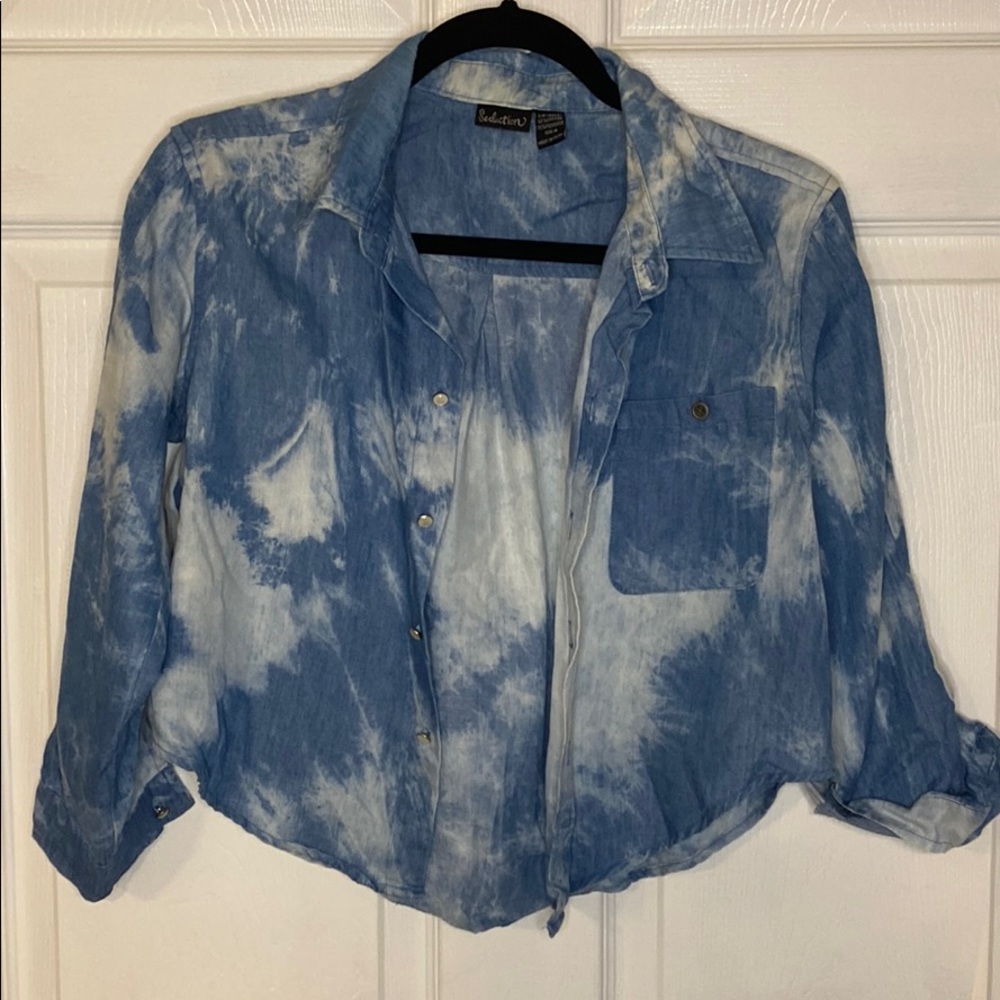 🌺 4 for $25 Blue Tie-dye Top